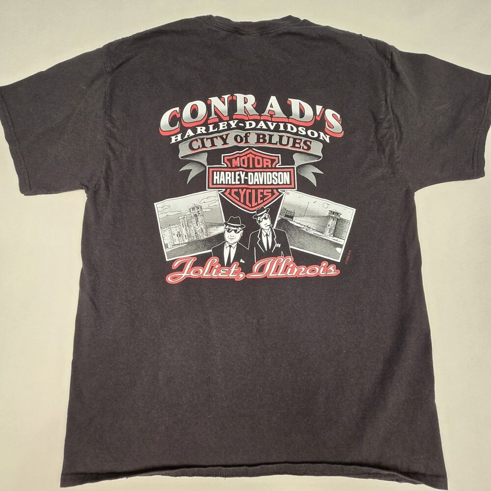 Harley-Davidson 2002 Conrad's City Of Blues Brothers Joliet T-Shirt Size Large